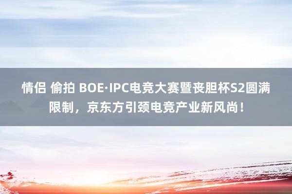 情侣 偷拍 BOE·IPC电竞大赛暨丧胆杯S2圆满限制，京东方引颈电竞产业新风尚！