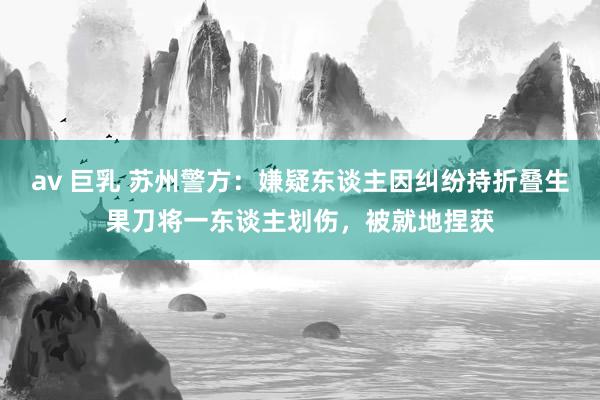 av 巨乳 苏州警方：嫌疑东谈主因纠纷持折叠生果刀将一东谈主划伤，被就地捏获