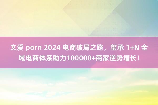 文爱 porn 2024 电商破局之路，玺承 1+N 全域电商体系助力100000+商家逆势增长！