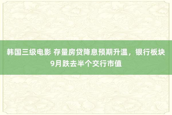 韩国三级电影 存量房贷降息预期升温，银行板块9月跌去半个交行市值