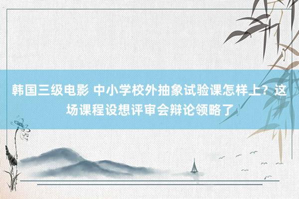 韩国三级电影 中小学校外抽象试验课怎样上？这场课程设想评审会辩论领略了