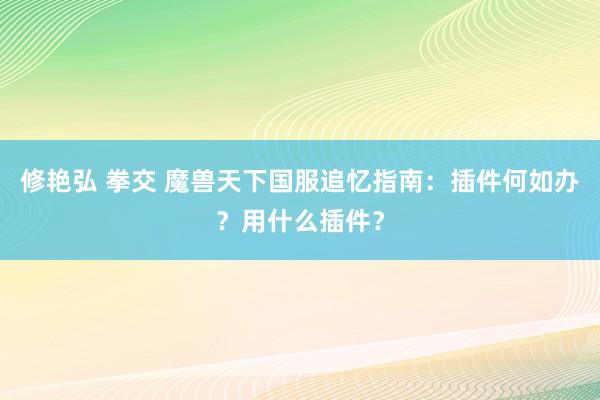 修艳弘 拳交 魔兽天下国服追忆指南：插件何如办？用什么插件？