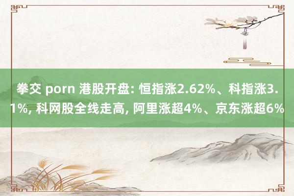 拳交 porn 港股开盘: 恒指涨2.62%、科指涨3.1%, 科网股全线走高, 阿里涨超4%、京东涨超6%