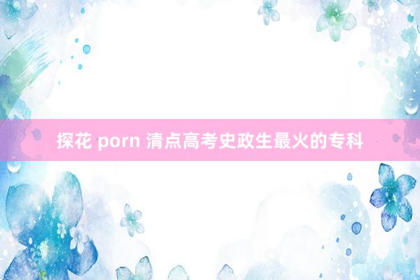 探花 porn 清点高考史政生最火的专科