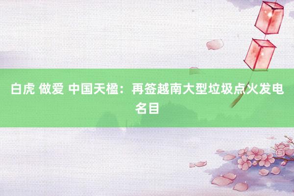 白虎 做爱 中国天楹：再签越南大型垃圾点火发电名目