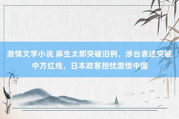 激情文学小说 麻生太郎突破旧例，涉台表述突破中方红线，日本政客担忧激愤中国