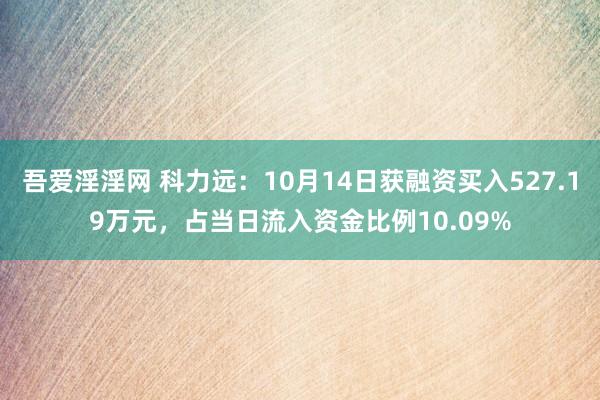 吾爱淫淫网 科力远：10月14日获融资买入527.19万元，占当日流入资金比例10.09%