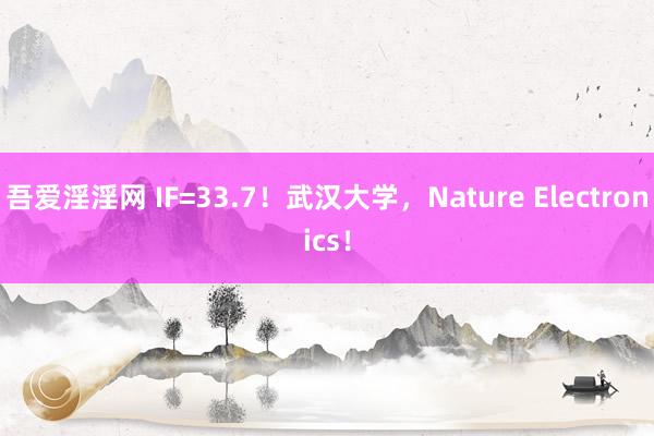 吾爱淫淫网 IF=33.7！武汉大学，Nature Electronics！