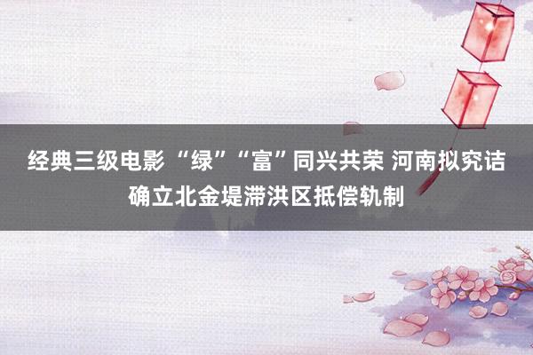 经典三级电影 “绿”“富”同兴共荣 河南拟究诘确立北金堤滞洪区抵偿轨制