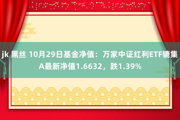 jk 黑丝 10月29日基金净值：万家中证红利ETF辘集A最新净值1.6632，跌1.39%