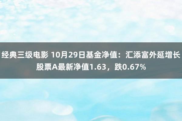 经典三级电影 10月29日基金净值：汇添富外延增长股票A最新净值1.63，跌0.67%