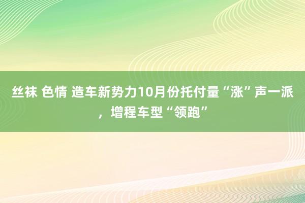 丝袜 色情 造车新势力10月份托付量“涨”声一派，增程车型“领跑”