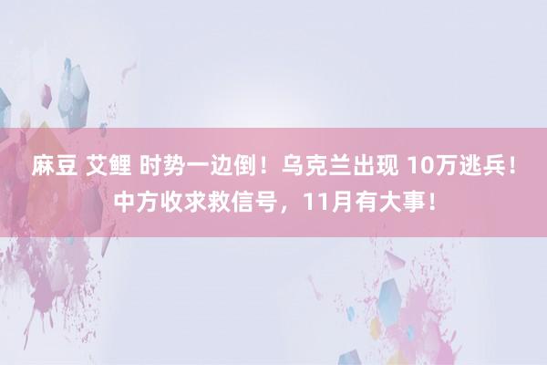 麻豆 艾鲤 时势一边倒！乌克兰出现 10万逃兵！中方收求救信号，11月有大事！