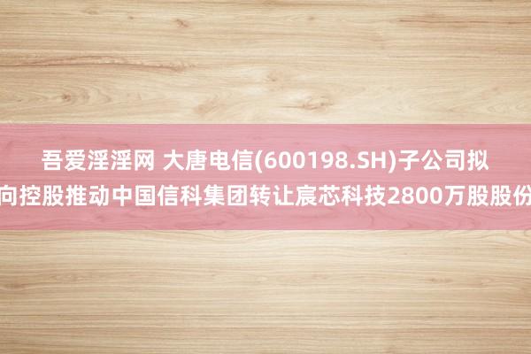 吾爱淫淫网 大唐电信(600198.SH)子公司拟向控股推动中国信科集团转让宸芯科技2800万股股份