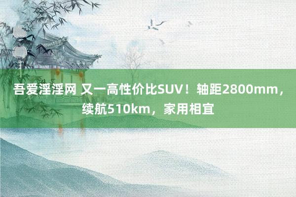 吾爱淫淫网 又一高性价比SUV！轴距2800mm，续航510km，家用相宜