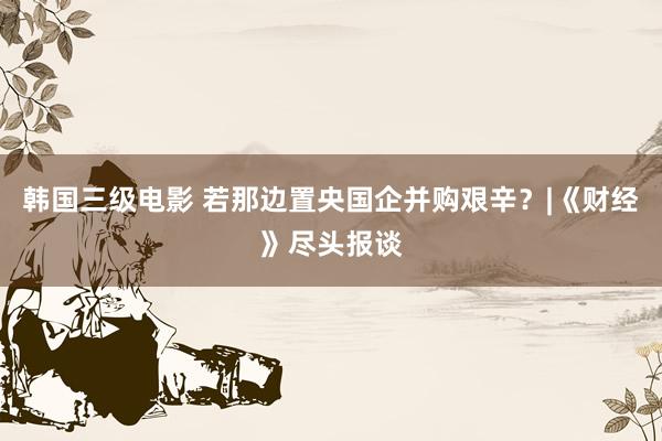 韩国三级电影 若那边置央国企并购艰辛？|《财经》尽头报谈