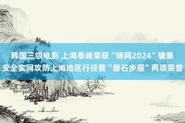 韩国三级电影 上海泰峰荣获“铸网2024”辘集安全实网攻防上海地区行径暨“磐石步履”两项荣誉