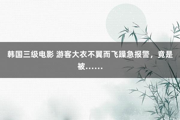 韩国三级电影 游客大衣不翼而飞躁急报警，竟是被……