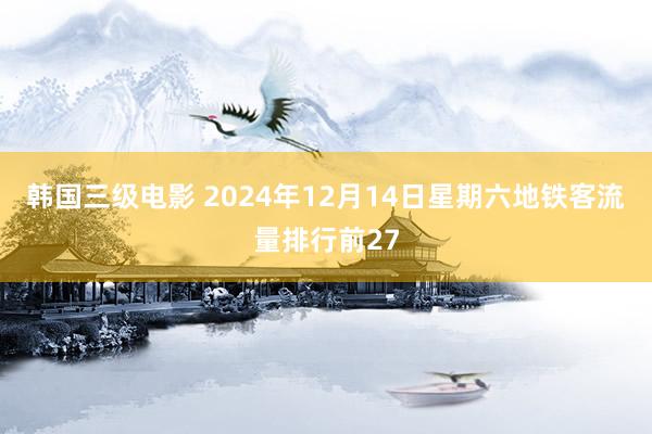 韩国三级电影 2024年12月14日星期六地铁客流量排行前27