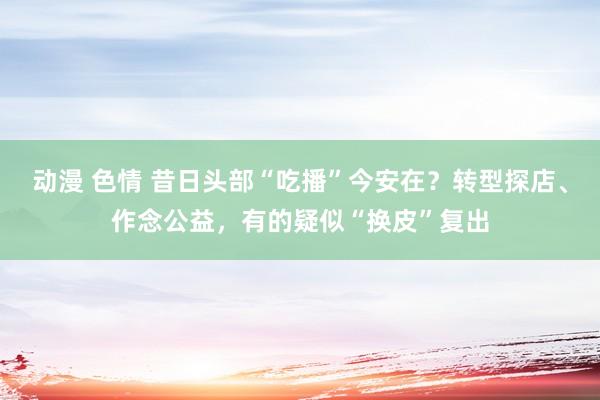 动漫 色情 昔日头部“吃播”今安在？转型探店、作念公益，有的疑似“换皮”复出