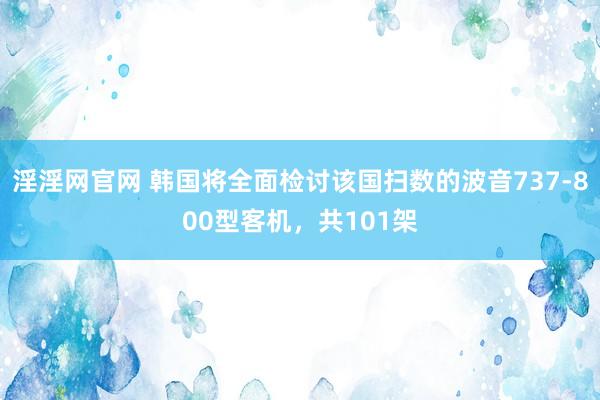 淫淫网官网 韩国将全面检讨该国扫数的波音737-800型客机，共101架