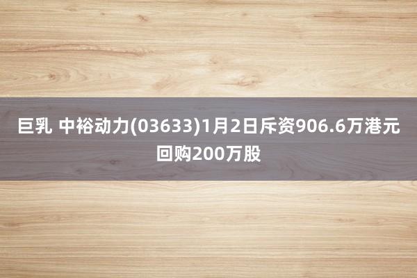 巨乳 中裕动力(03633)1月2日斥资906.6万港元回购200万股