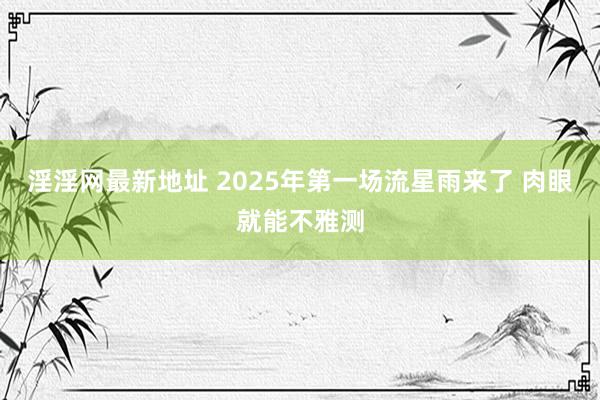 淫淫网最新地址 2025年第一场流星雨来了 肉眼就能不雅测