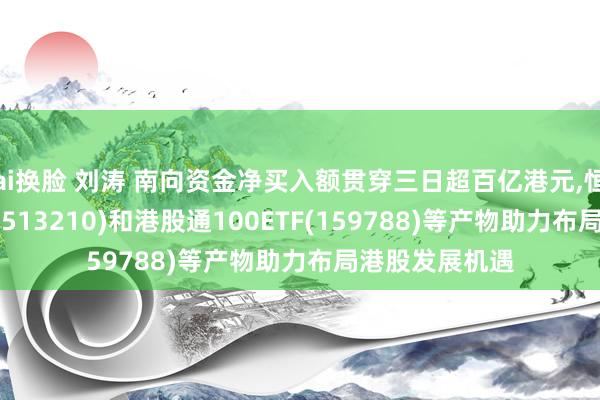 ai换脸 刘涛 南向资金净买入额贯穿三日超百亿港元,恒生ETF易方达(513210)和港股通100E