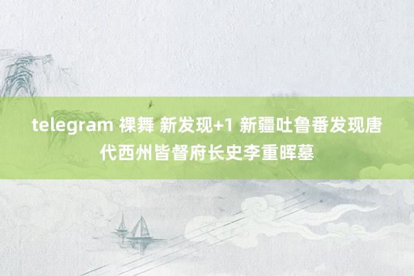 telegram 裸舞 新发现+1 新疆吐鲁番发现唐代西州皆督府长史李重晖墓