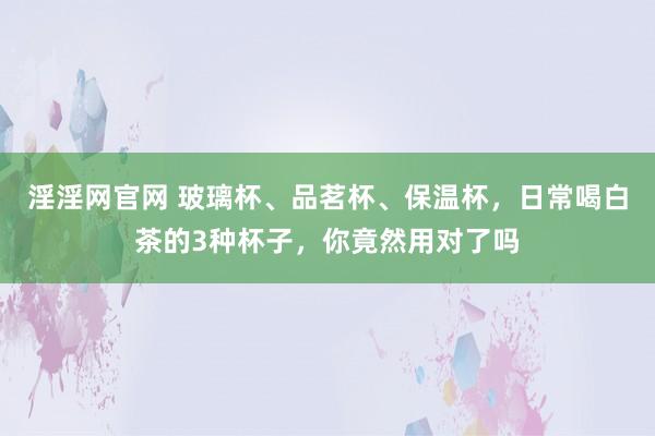 淫淫网官网 玻璃杯、品茗杯、保温杯，日常喝白茶的3种杯子，你竟然用对了吗