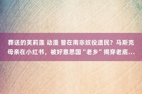 葬送的芙莉莲 动漫 曾在南非奴役遗民？马斯克母亲在小红书，被好意思国“老乡”揭穿老底…