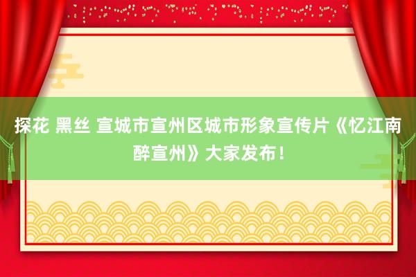 探花 黑丝 宣城市宣州区城市形象宣传片《忆江南　醉宣州》大家发布！