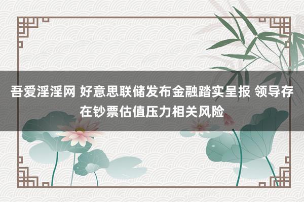 吾爱淫淫网 好意思联储发布金融踏实呈报 领导存在钞票估值压力相关风险